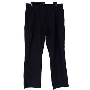 Eddie Bauer Men's Travex Pants 33x32 (Actual 33x29) Black Nylon Chinos‎ Casual